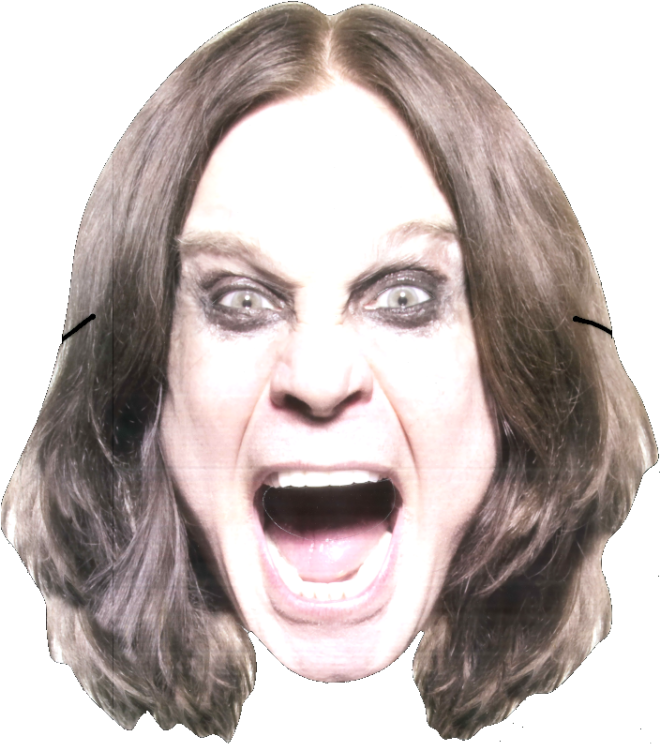 Ozzy Face Scream Promo Mask - Ozzy Ozbourne Signed Autograghed 5x8 Card Q59754 - (659x750), Png Download
