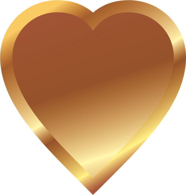 Alfabeto Dorado Con Corazones Png - Corazones Dorados Hd (764x800), Png Download