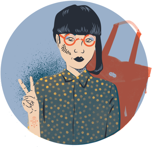 Hipster Girl-01 - Girl (500x474), Png Download
