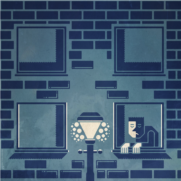 Loneliness Stylized Vector Illustration Building Lantern - Illustration (800x600), Png Download