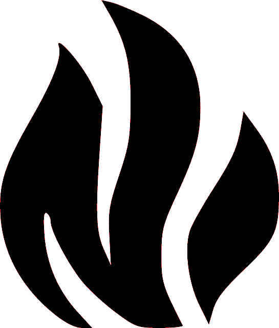 Fire Clipart Png Black (545x640), Png Download