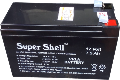 12 Volt - Electric Battery (500x333), Png Download