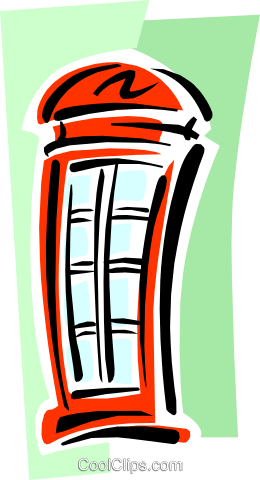 Old-fashioned Phone Booth Royalty Free Vector Clip - Clip Art (260x480), Png Download