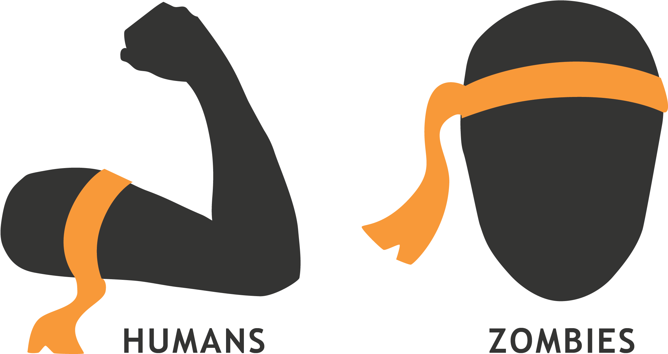 Zombies Wear The Orange Bandanna Around Their Head, - Humans Vs Zombies Rules (2212x1230), Png Download