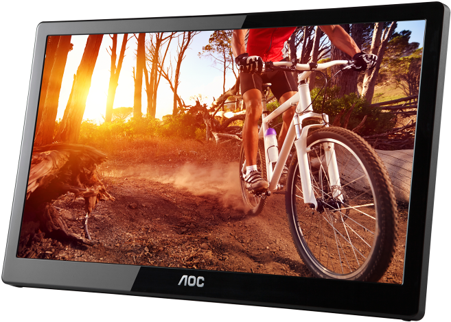 Aoc's New Usb Monitor, Old Look With New Tricks - Aoc E1659fwu 16 Portable Lcd Led Monitor (880x640), Png Download