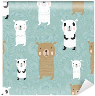 Seamless Cartoon Pattern With Bears - Bear (400x400), Png Download
