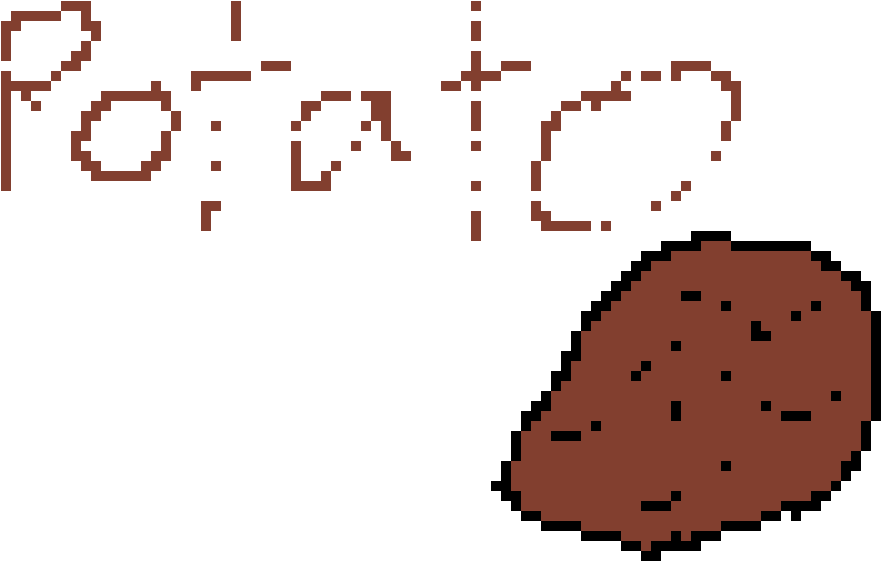 Potatoes Are Yummy - Pixel Art (1050x720), Png Download