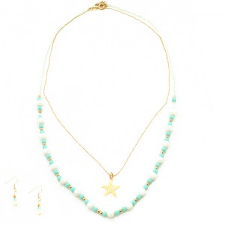 Collar Doble Estrella De Mar - Necklace (450x450), Png Download