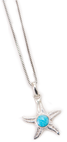 Larimar And Silver Pendent - Dominican Republic (480x600), Png Download