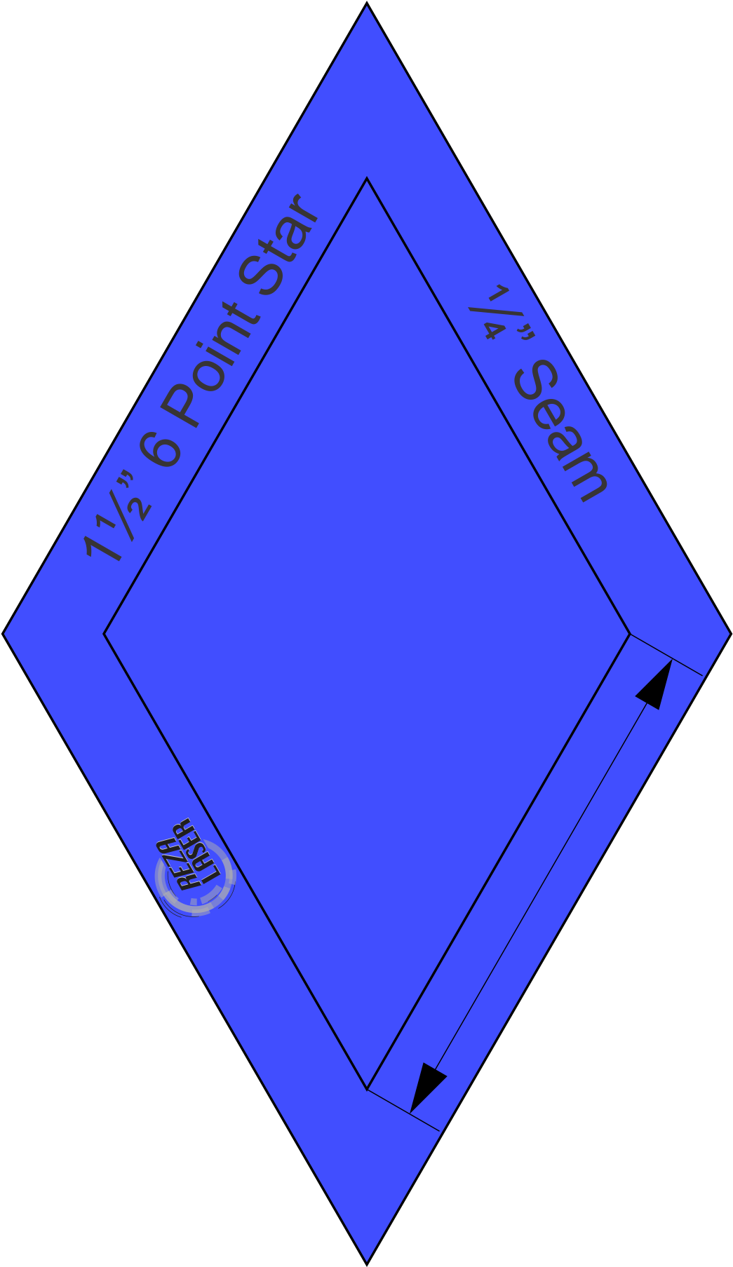 Diamond 6 Point Star 1½” Inch Acrylic Template Solid - Pharmacy (1805x1806), Png Download