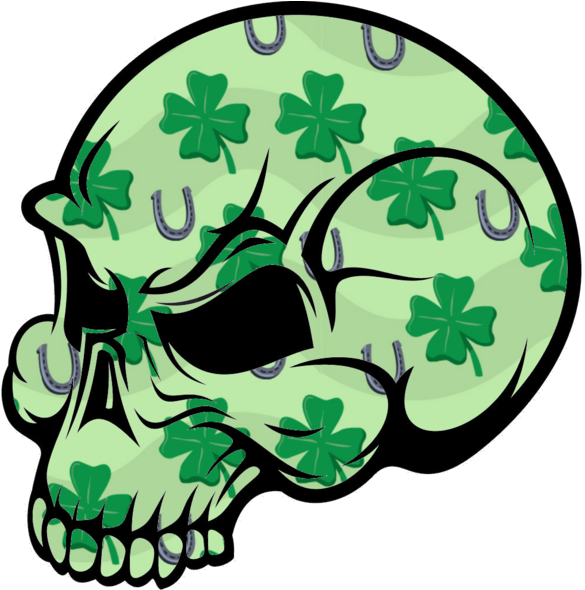 Irish Lucky Skull Yard Sign (589x600), Png Download