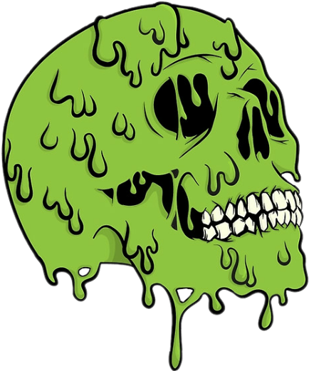 Skull Zombie Toxic Urban Cool Art Green Colors Sticker - Skate Punk Sticker (434x521), Png Download