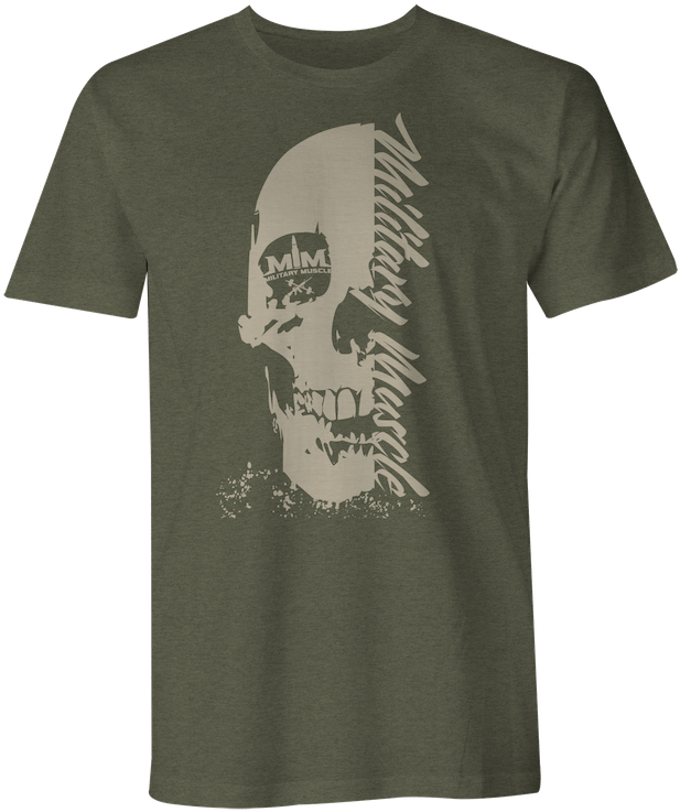 Skull Mm Logo Od Green Crew - T-shirt (616x960), Png Download