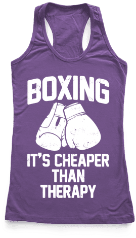 Boxing It's Cheaper Than Therapy Racerback Tank Top - Bachelorette T Shirt Ideas (484x484), Png Download