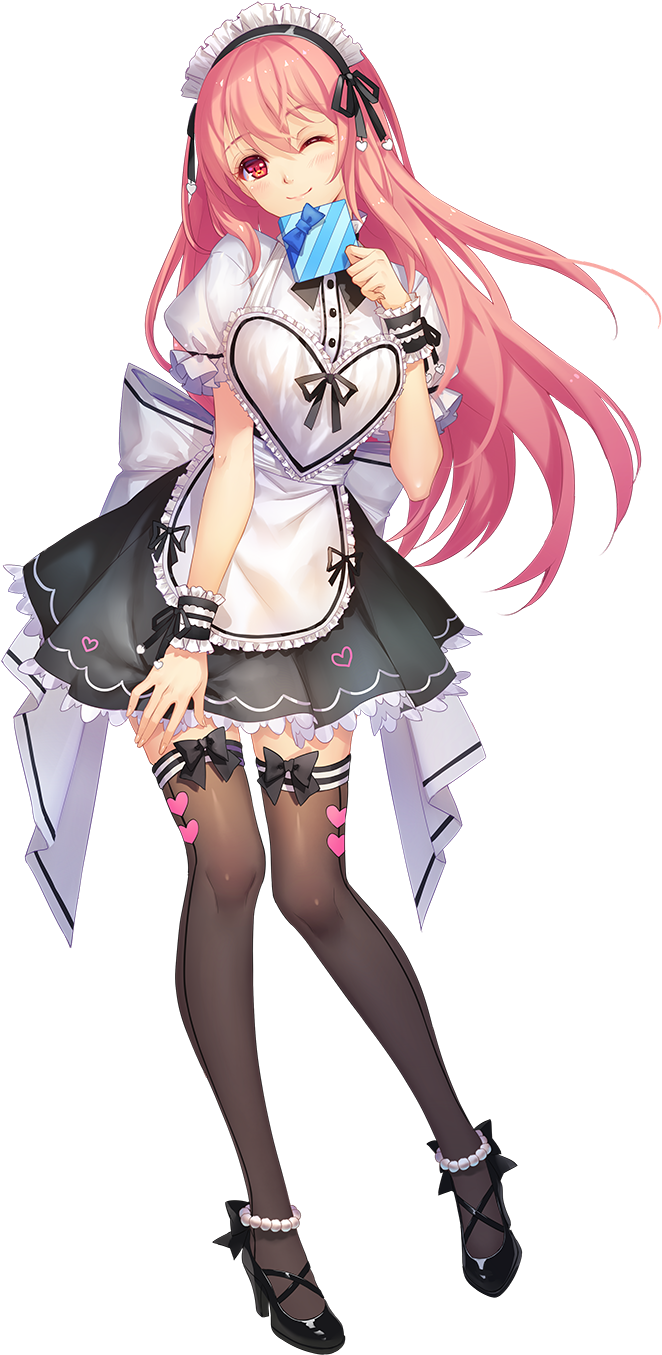 Download Tidsean Image - Pink Hair Maid Anime (875x1500), Png Download