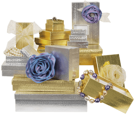 Foil Jewelry Boxes - Gold (450x450), Png Download