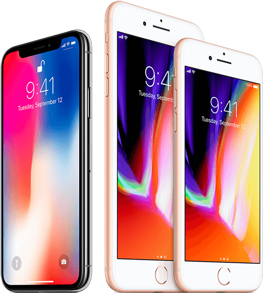 Compare Find The Iphone That's Right For You - Iphone X Bs Iphone 8 Plus (536x598), Png Download