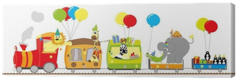 Animals Party Train - Euclidean Vector (400x400), Png Download