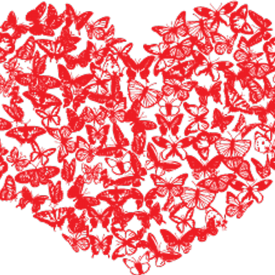 Corazón Mariposa (400x400), Png Download