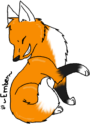 She Has White Ears White Chest Whole White Tail Black - Illustration (325x427), Png Download