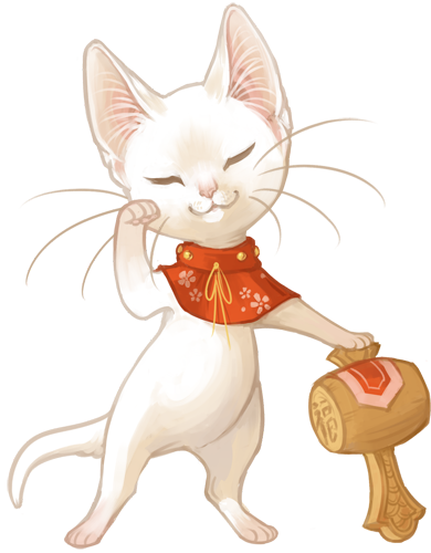 Japanese Lucky Cats From Mewitti Cat, Japanese, Lucky - Japanese Lucky Cat Art (390x500), Png Download