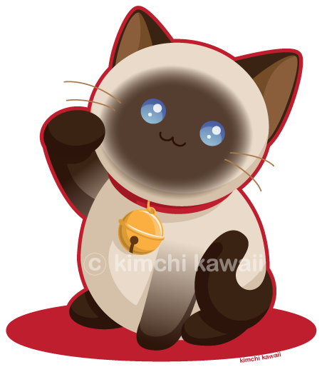 Lucky Cat By *kimchikawaii On Deviantart - Lucky Cat Canvas Lunch Tote (600x600), Png Download
