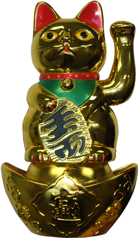 Maneki Neko Lucky Cat With Base - Domestic Short-haired Cat (640x480), Png Download