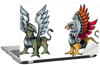 Two Fairy Griffins, In Armor, With Metal Wings, Vector - Griffin (400x400), Png Download