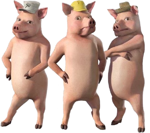 Threepigstransparent - Shrek Pigs (483x426), Png Download