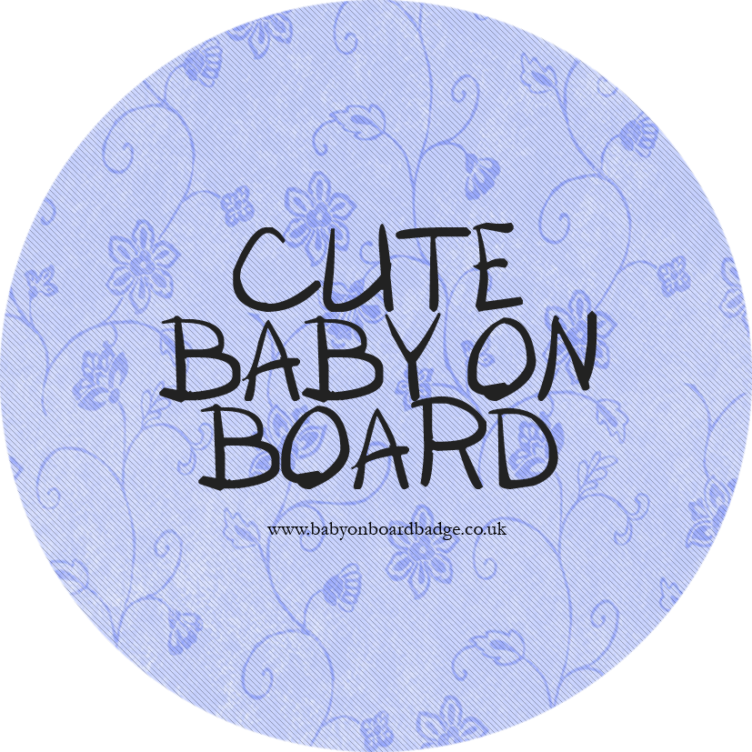 Cute Baby On Board Badge Blue - Blue (827x827), Png Download