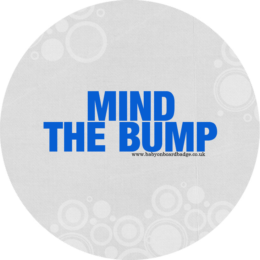 Mind The Bump Badge White And Blue - Circle (827x827), Png Download