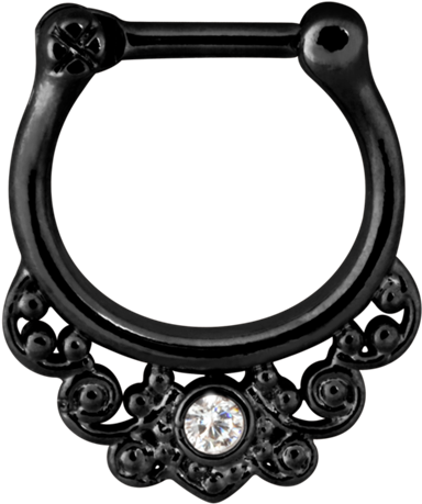 Steel Blackline® Curlicue Septum Black - Septum Piercing (460x460), Png Download