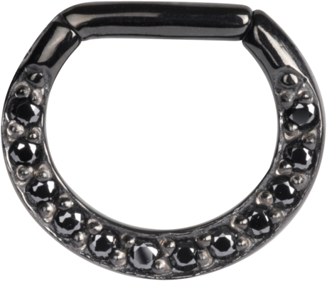 Steel Blackline® Multi Jew Hinged Septum Clicker - Septum Piercing (460x395), Png Download