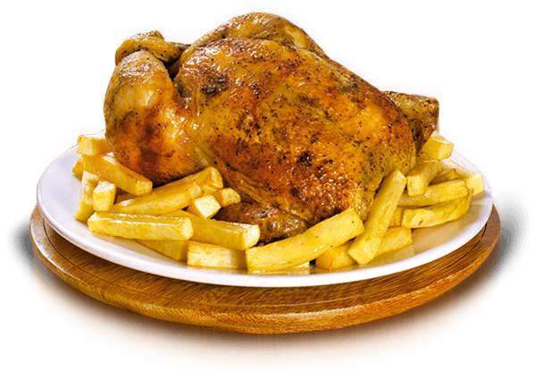 Peruvian Restaurant - Pollos Asados Con Papas Fritas (600x424), Png Download