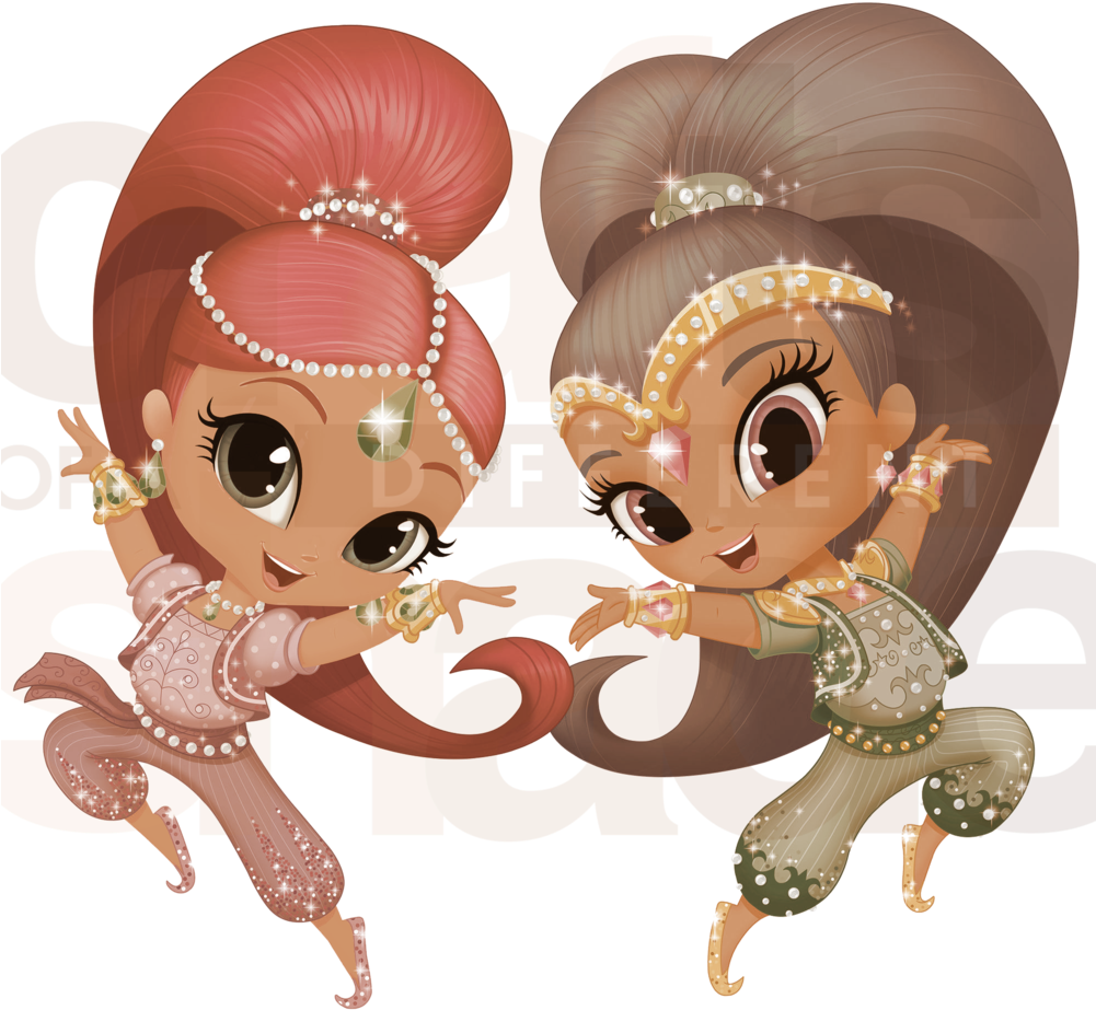Brown Shimmer And Shine Clip Art - Shimmer And Shine Happy Birthday (1000x1000), Png Download