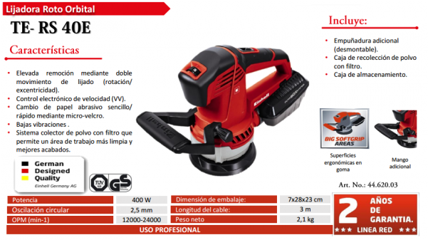 Einhell Expert Te-rs 40 E - Orbital Sander - 400 W (600x600), Png Download
