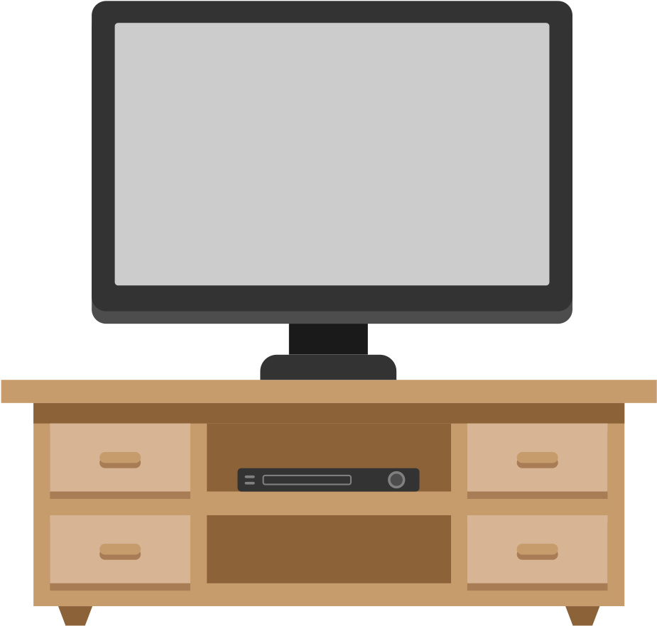 Open - Tv Table Vector Png (2000x1125), Png Download