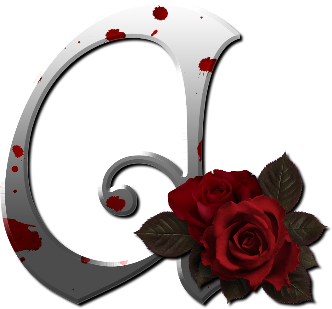 Rosa Roja Png - Gothic Rose Della Lettering (500x489), Png Download