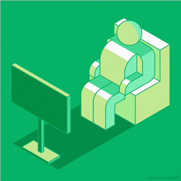 Tv Viewer Stylized Isometric Illustration Stylized - Tv Head Pixel (800x600), Png Download
