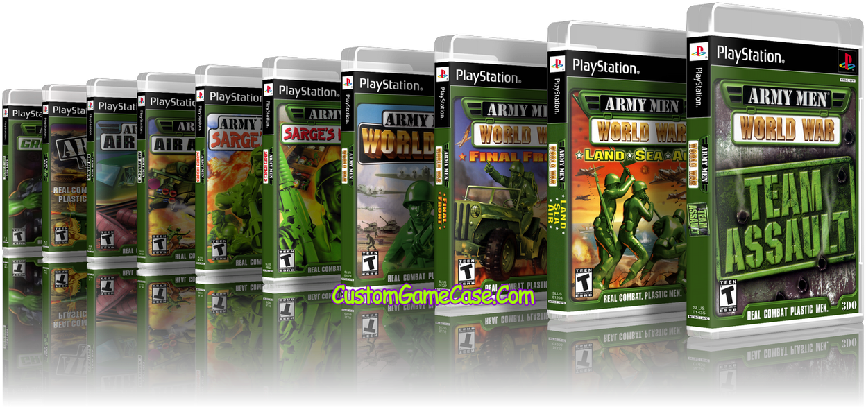 Army Men Ps1 Collection Cases - Army Men World War: Land, Sea, And Air [ps1] (1280x683), Png Download