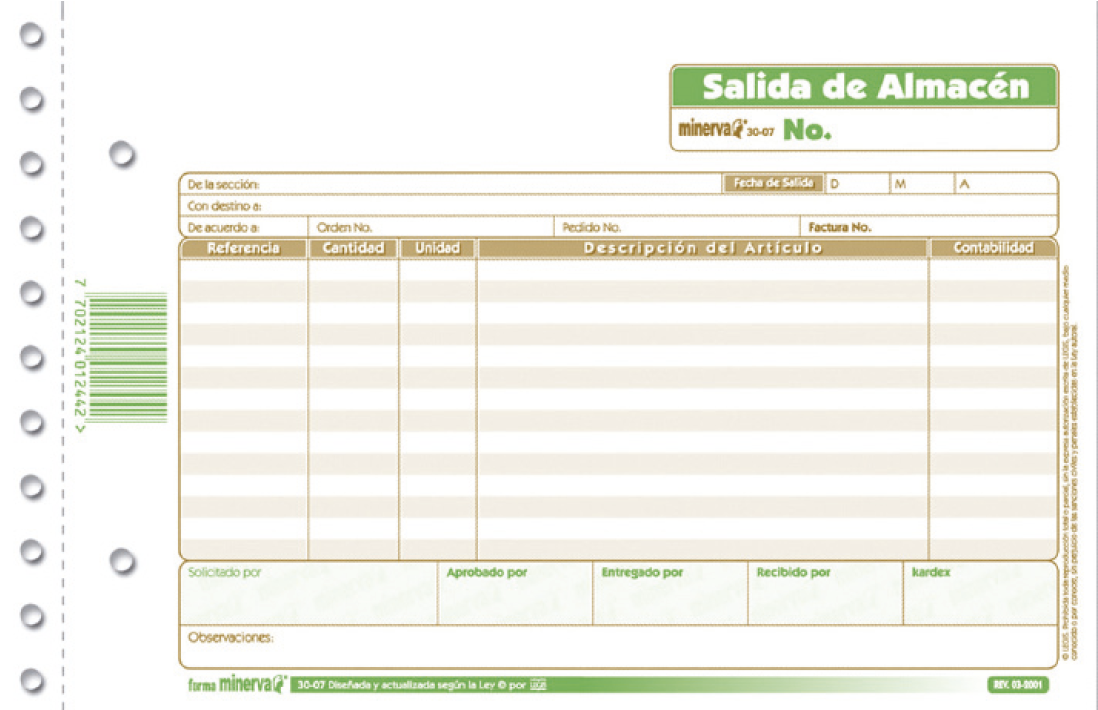 Salida De Almacen Minerva - Contabilidad Entrada De Almacen (1200x1200), Png Download