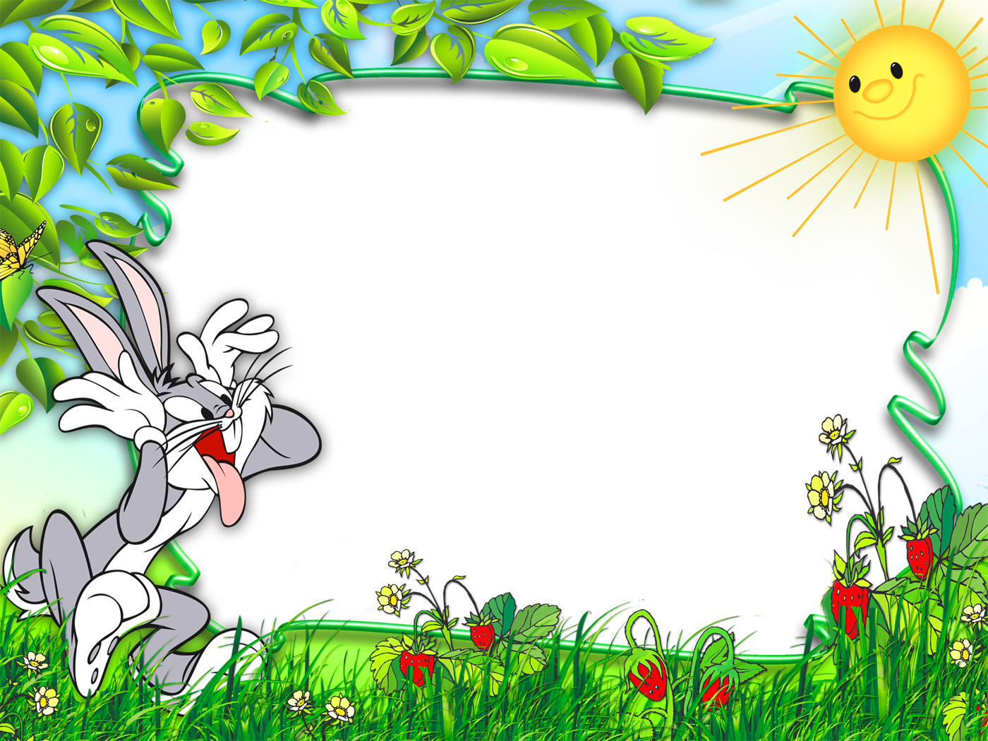 Funny Bunny Cute Kids Transparen Photo Frame Gallery - Funny Photo Frames Png (1400x1050), Png Download