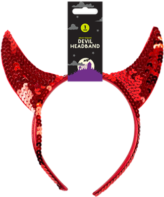 Halloween Devil Headband - Devil Horns (640x496), Png Download