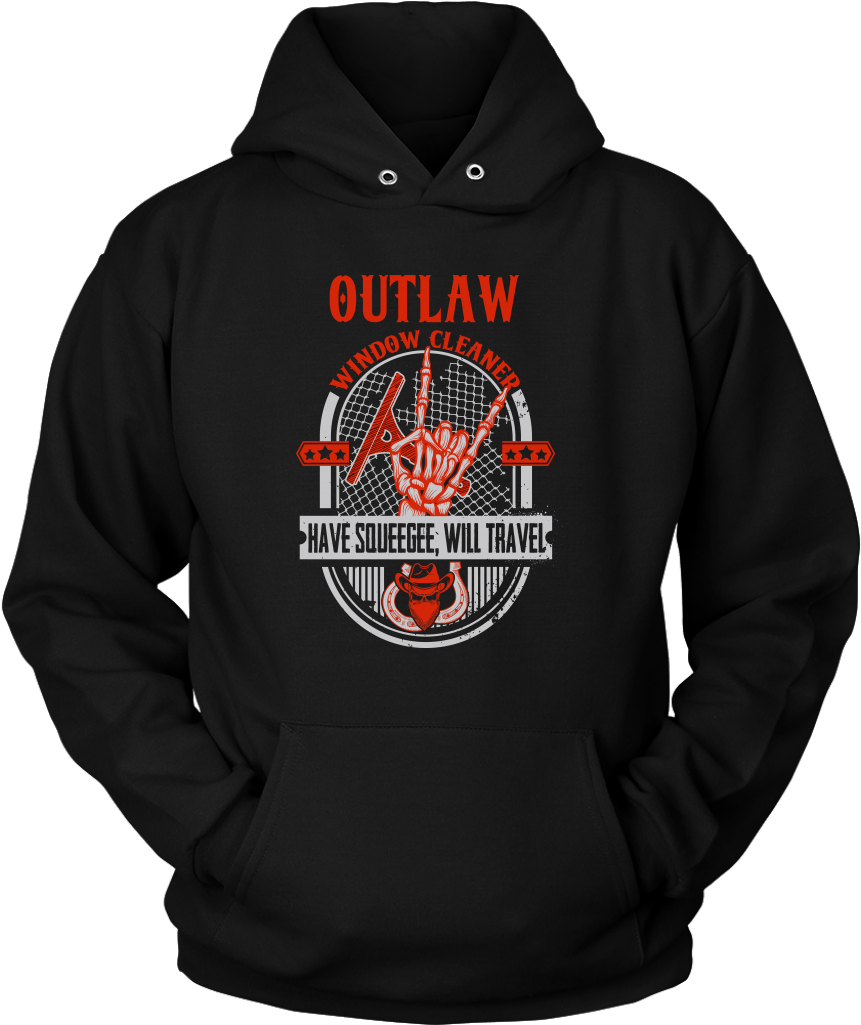 Outlaw Window Cleaner Devil Horns Hoodie - Designs For Senior Shirts 2019 Black (1024x1024), Png Download