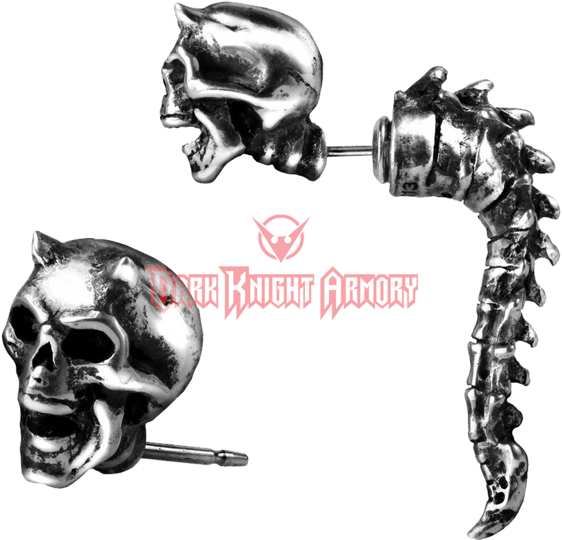 Devil Wraith Spine Ear Stud - Alchemy Gothic Wraith Spine Faux Ear Stretcher Earring (850x850), Png Download