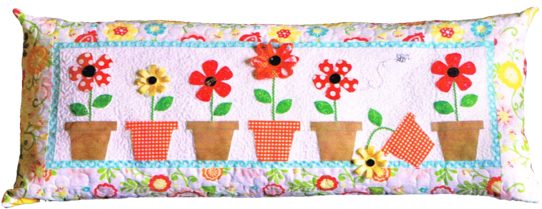 May Flowers Laser Cut Pre Fused Applique Quilt Kit - Glyby Kimberbell 'may Flowers Bench Pillow' (599x242), Png Download