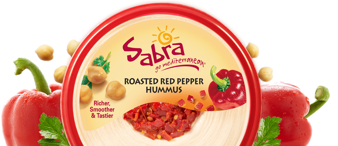 One Of My New Favorite Things Is Hummus - Sabra Roasted Red Pepper Hummus - 10 Oz Tub (720x300), Png Download