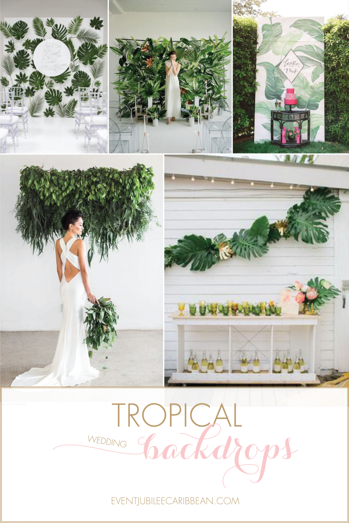 Tropical Wedding Backdrop Ideas Via Jubilee Events - Wedding Backdrop Ideas (1170x1753), Png Download
