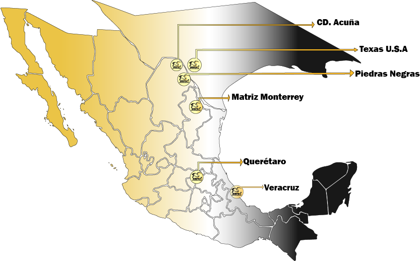 Mapa De Sucursal Siepsa - Bandera Mexico Y Estados Unidos (833x518), Png Download