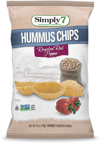 Simply 7 Hummus Chips Roasted Red Pepper 142g (352x480), Png Download